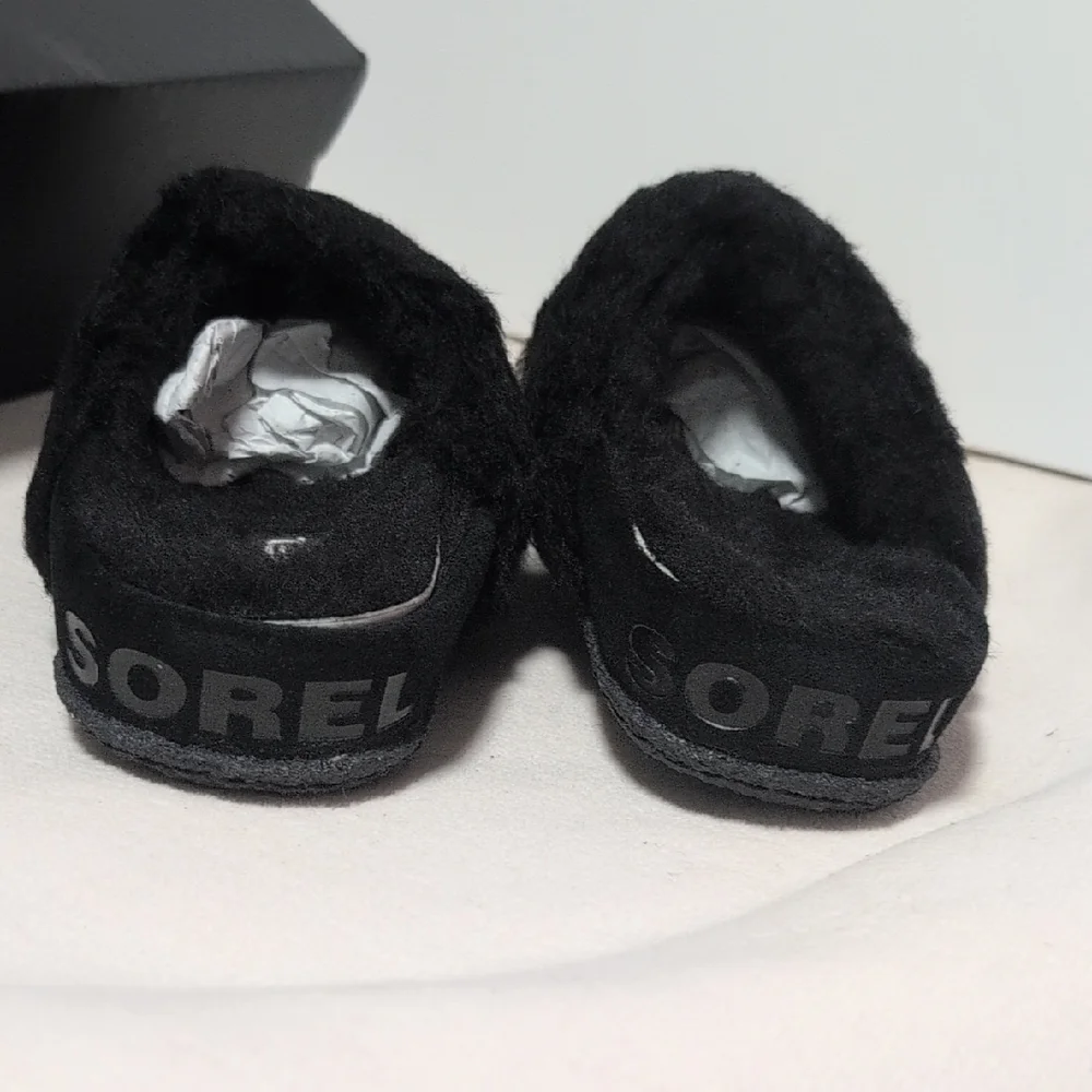 Sorel Nakiska Slide II Iridescent & Black Suede Slippers Youth Size 2